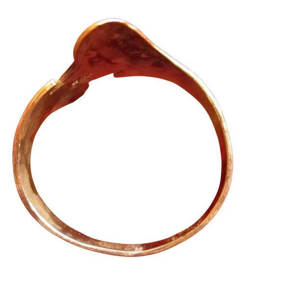 Vintage Sterling Silver & Abalone Inlay Adjustable Ring Taxco sz 12 Hippy Boho - Picture 6 of 8